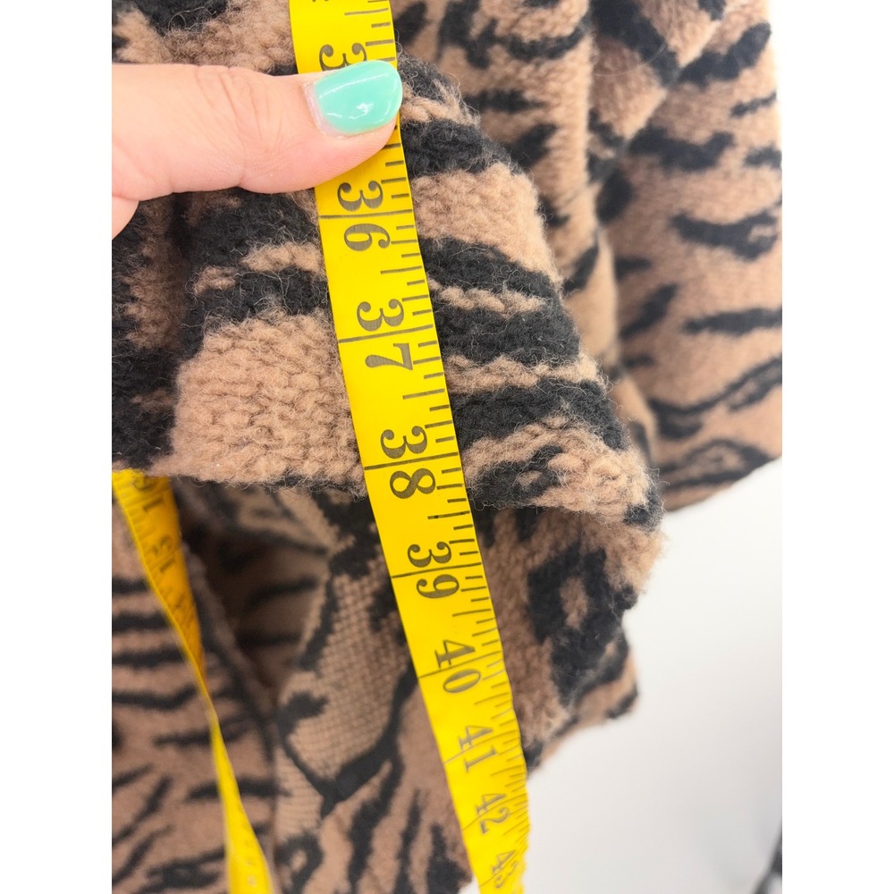 B41 Hunter Bell Keller Long Cardigan Coat Small Tan Black Tiger Stripe Wool - Picture 6 of 9